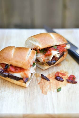 Grilled Chicken & Eggplant Sandwiches