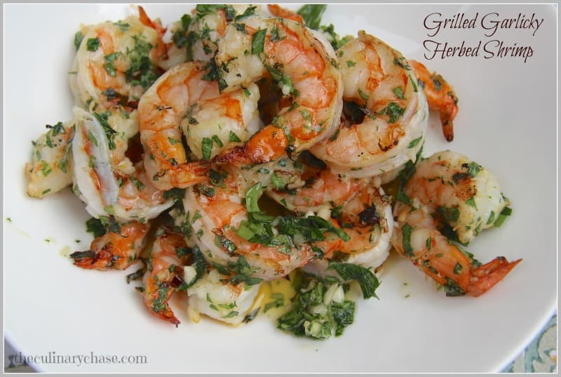 Grilled Garlicky-Herbed  Shrimp