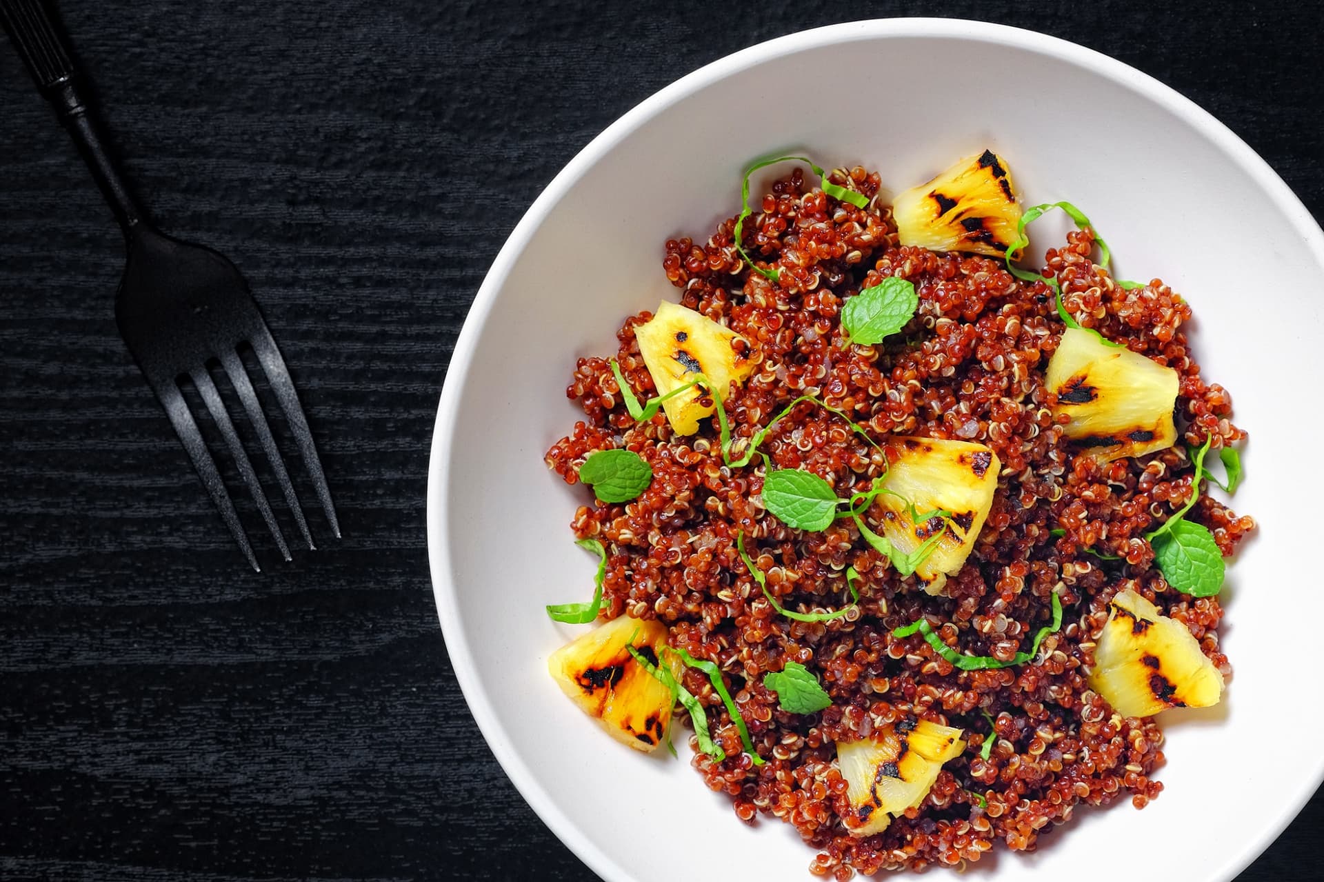 Grilled Pineapple and Red Curry Quinoa