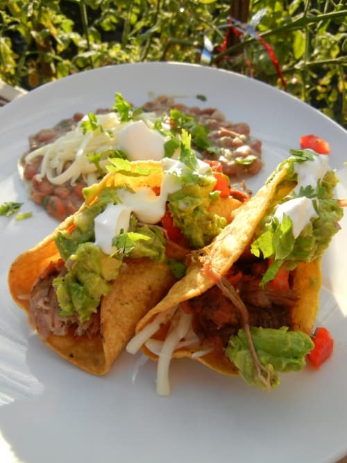Homemade Hard Taco Night with Carnitas and Pinto Beans