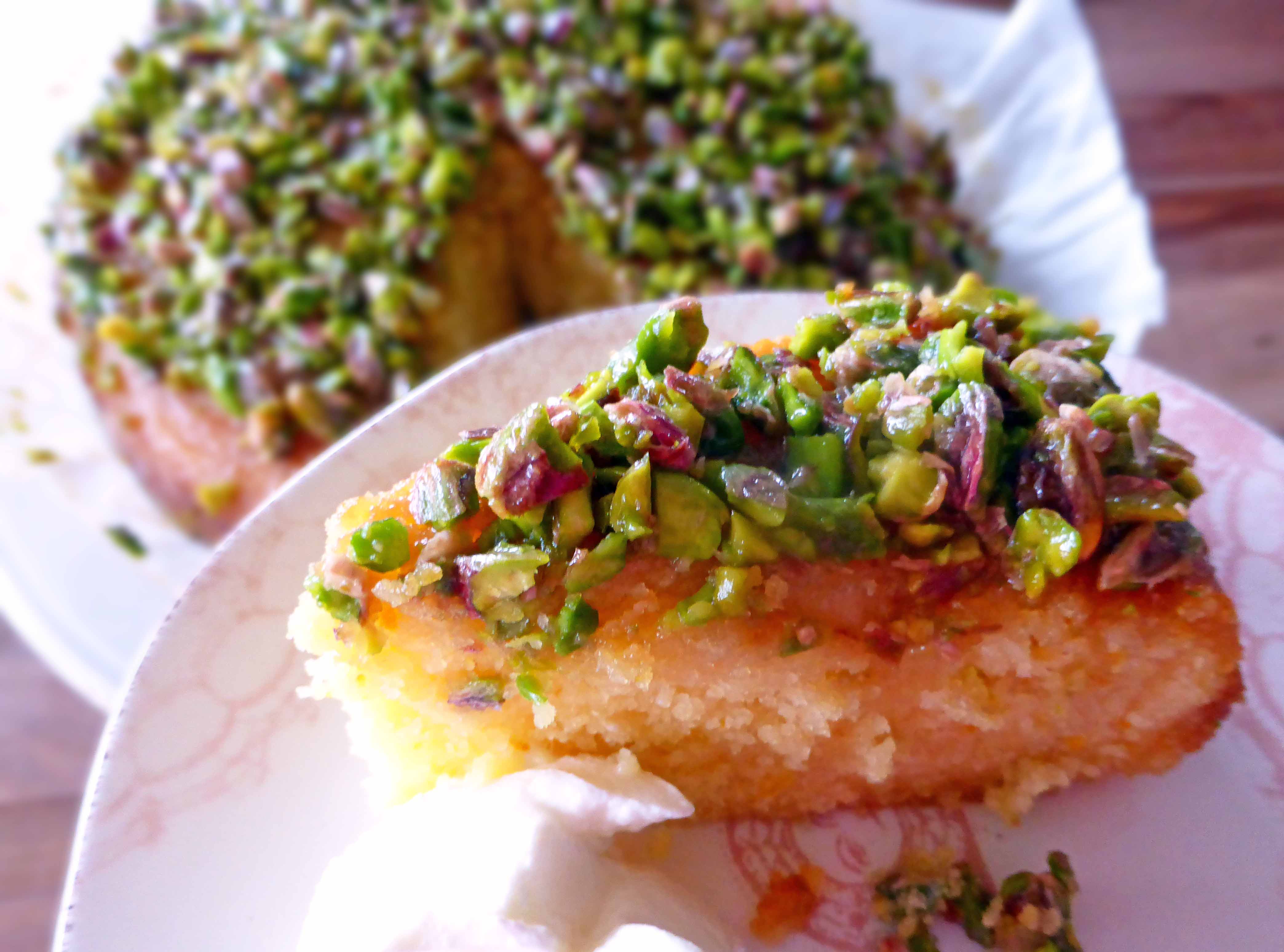 Greek Style Honey and Pistachio Cake