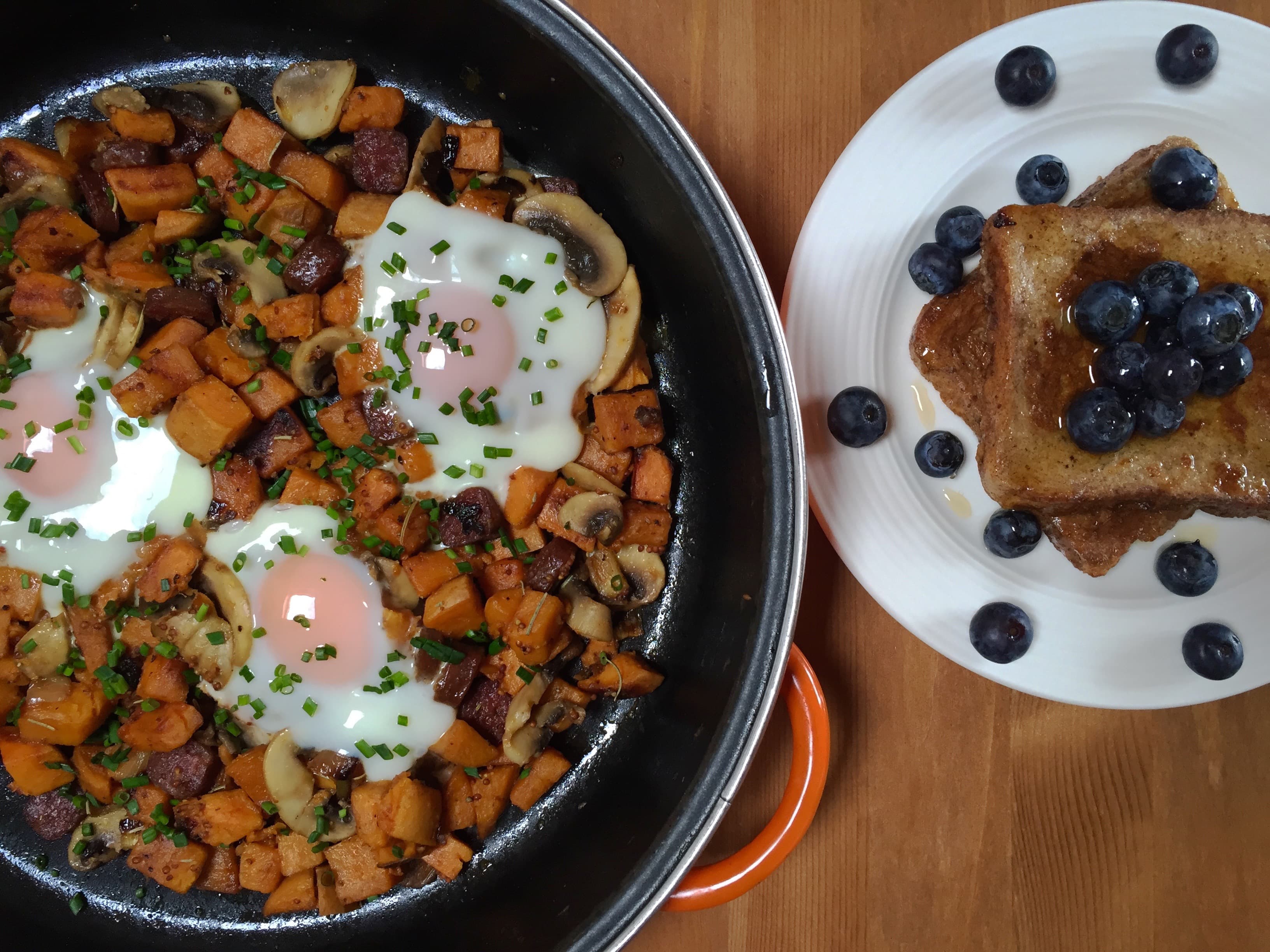 Sweet Potato Hash with Chorizo & Mushrooms