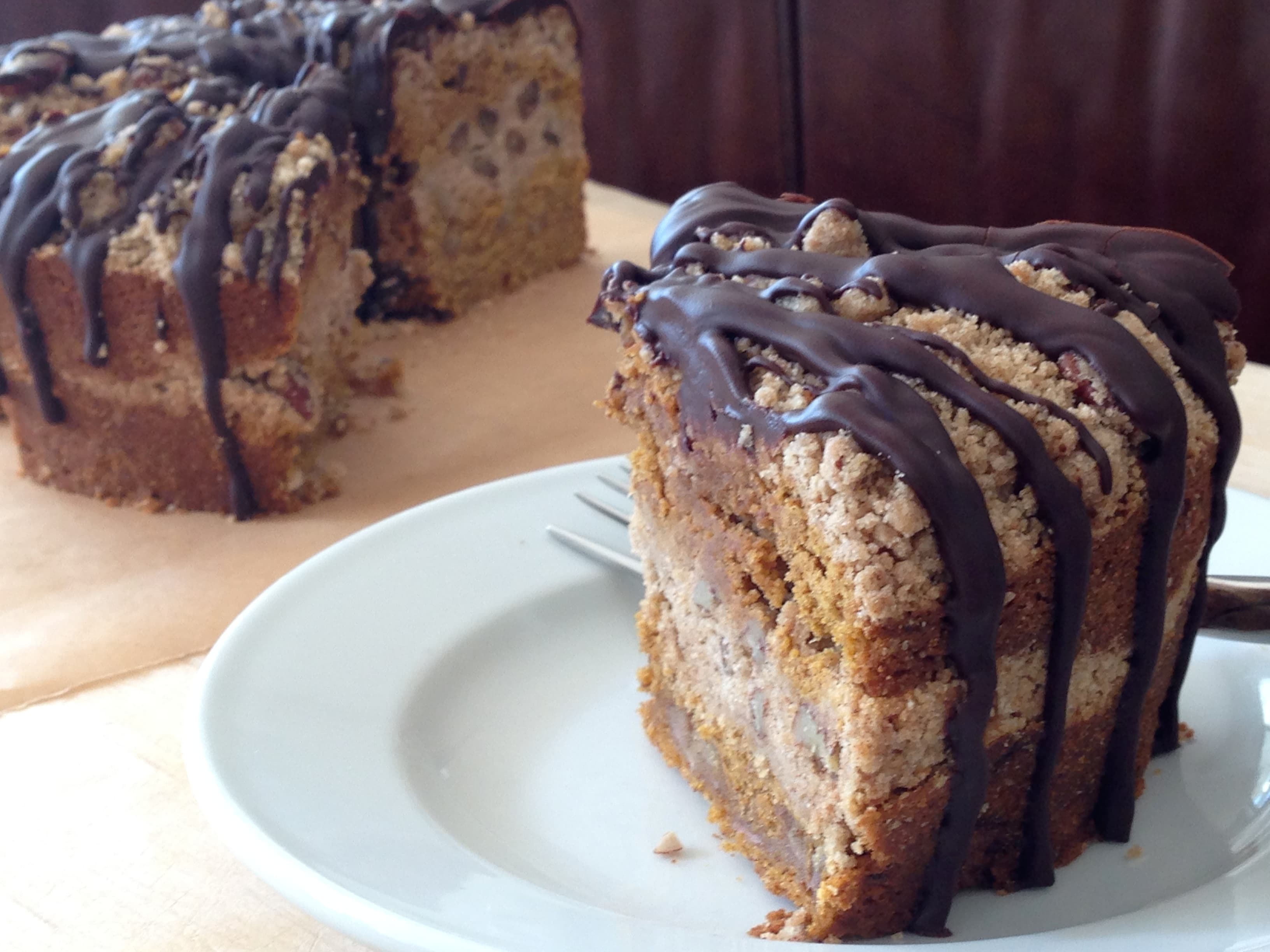 Pumpkin Pecan Streusel Cake - gluten free, soy free, vegan