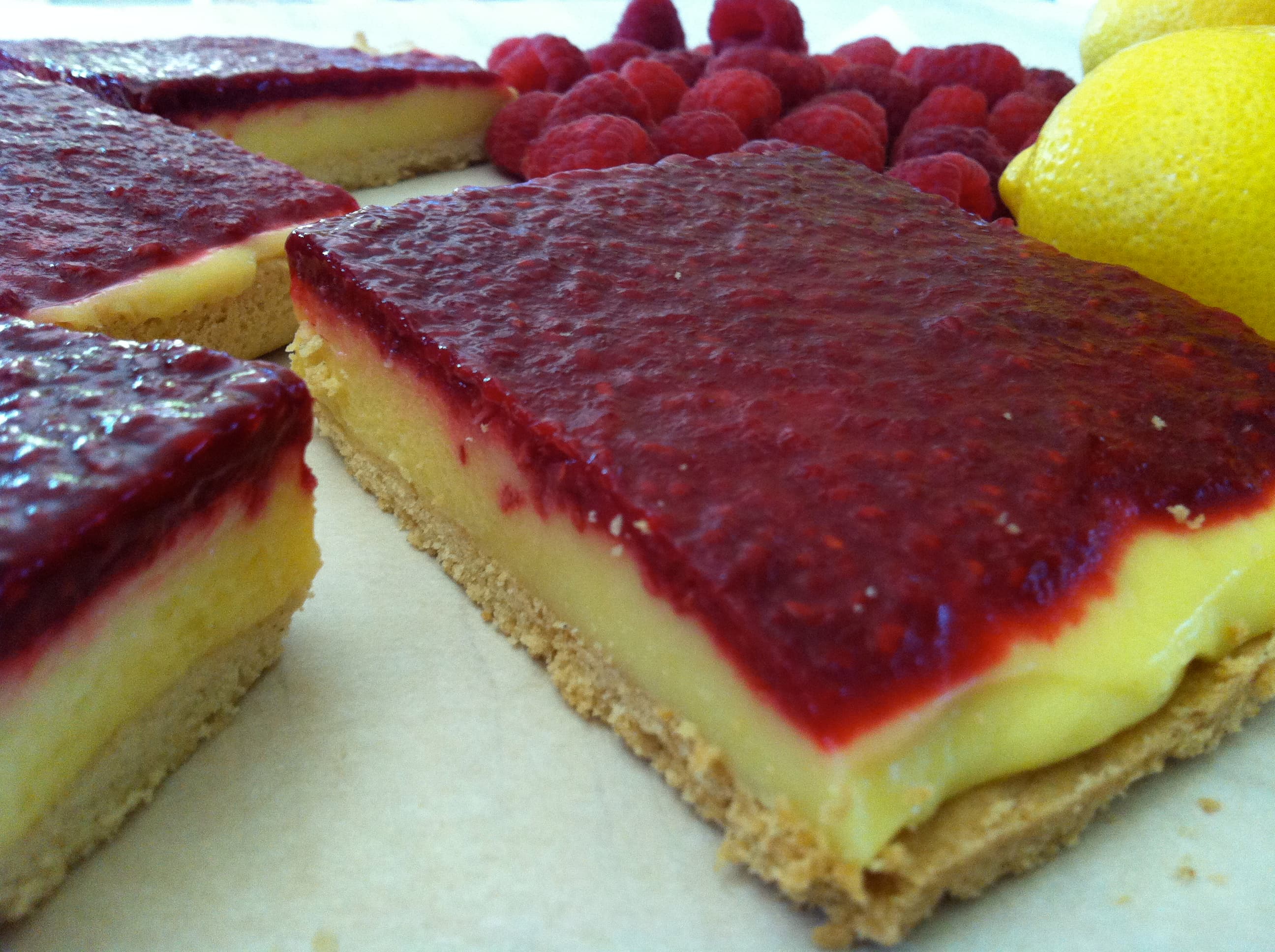 Gluten Free Dairy Free Lemon Raspberry Bars