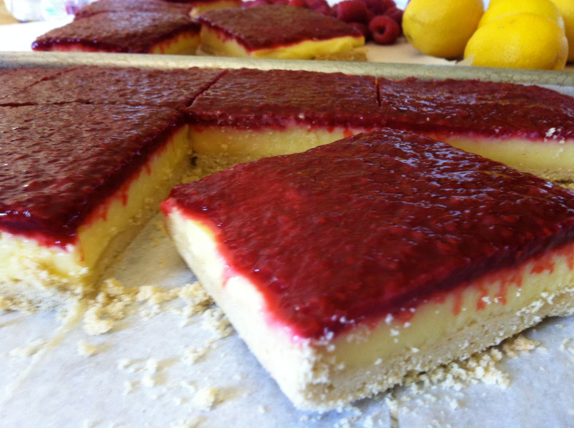 Lemon Rasberry Bars - gluten free, dairy free, soy free