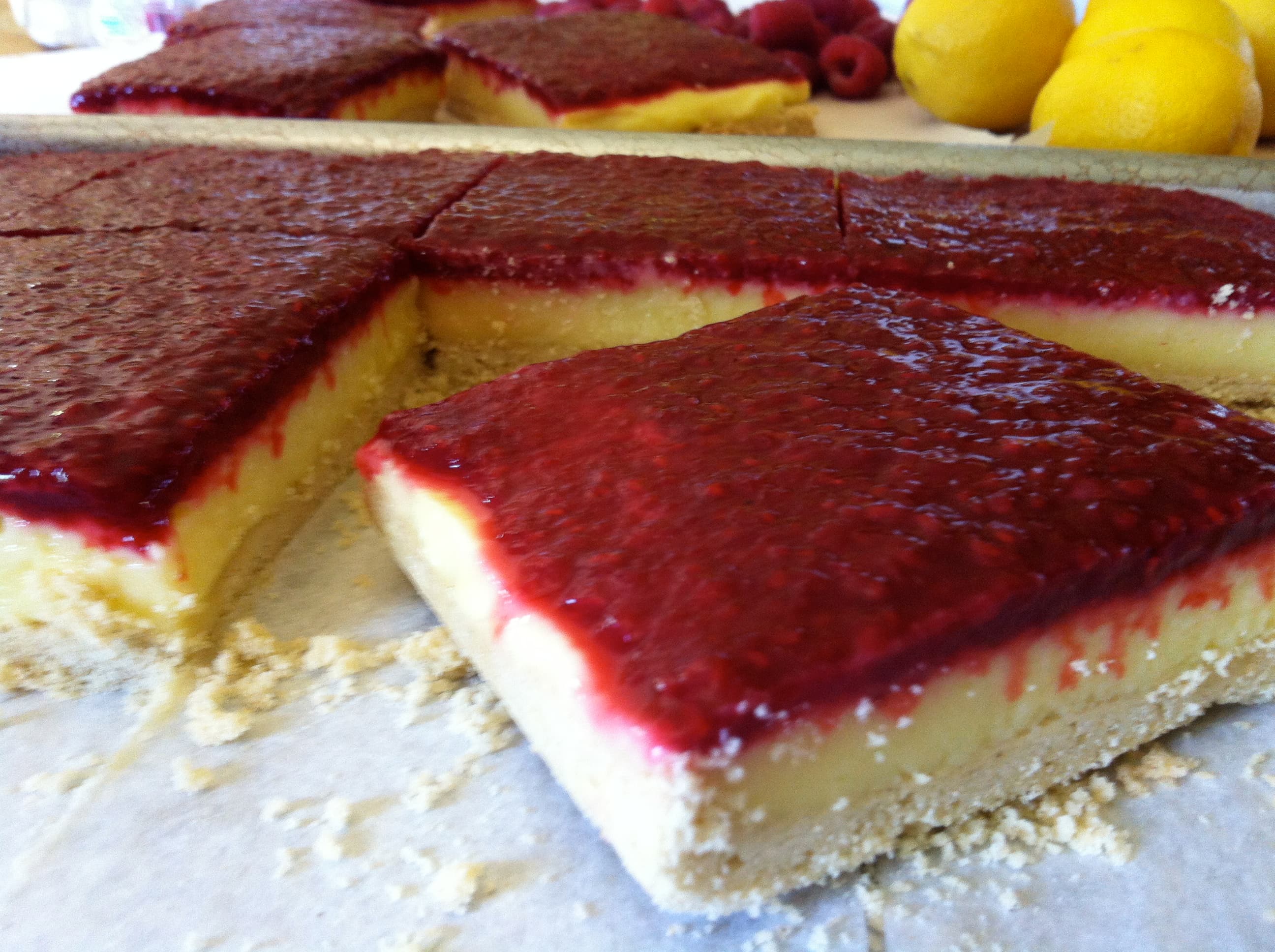 Lemon Rasberry Bars - gluten free, dairy free, soy free