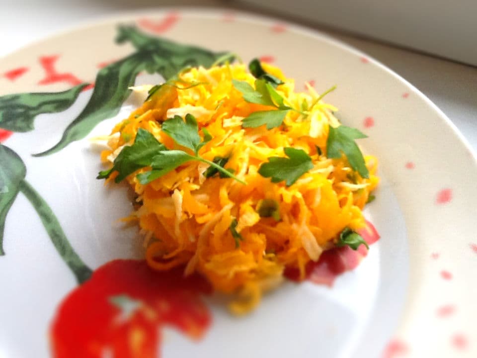 Pumpkin, celery root and carrot salad