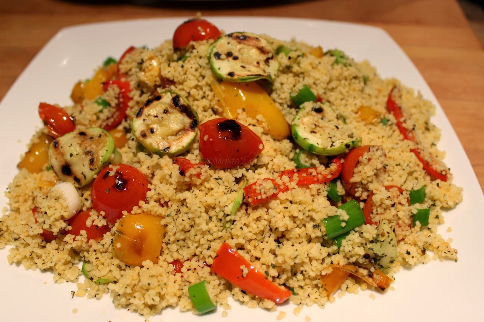 Roasted courgette and couscous salad