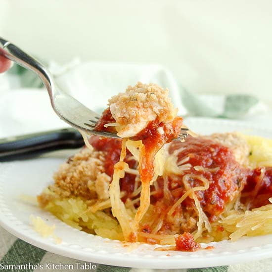 Skinny Chicken Parmesan w/ Spaghetti Squash