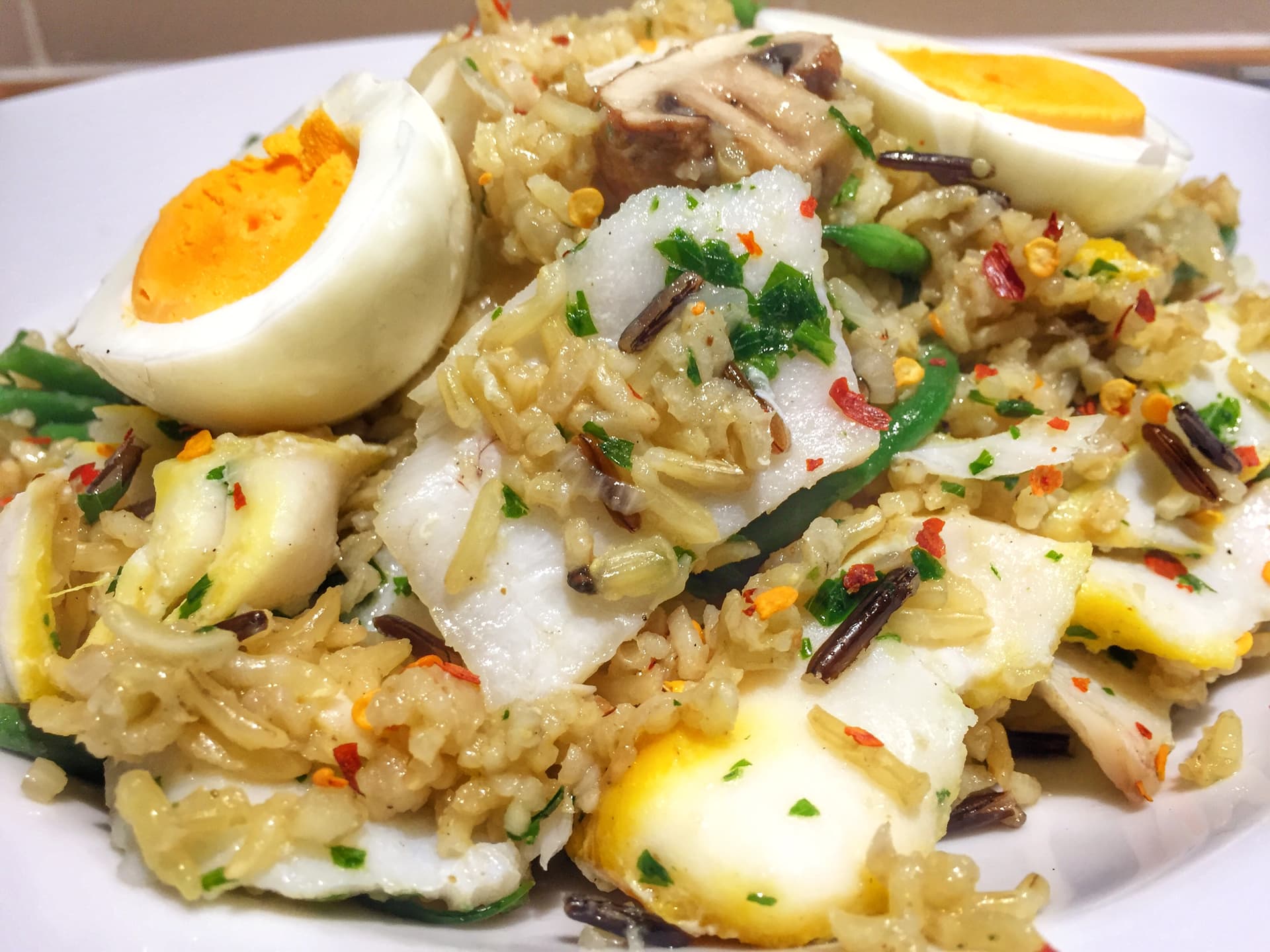  Kedgeree with smoked haddock & cod loin (Serves 2)