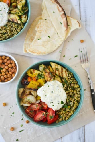Middle Eastern Veggie-Lentil Bowls