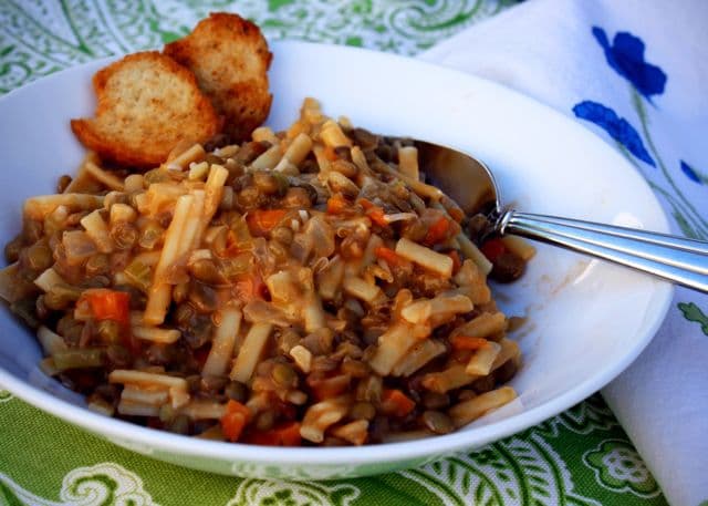 Lentil Soup with Veggies and Pasta