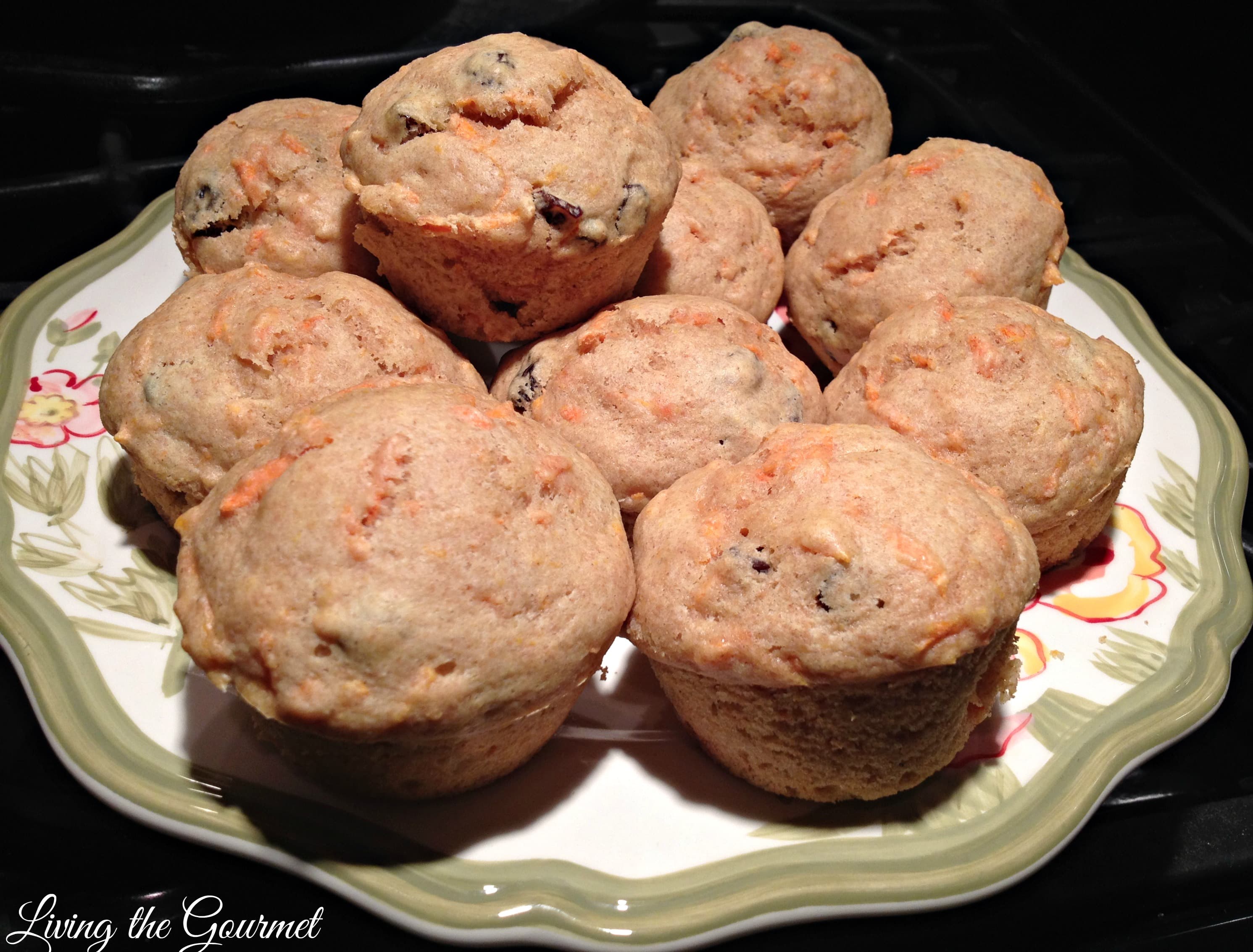 “Light” Carrot and Raisin Breakfast Muffins