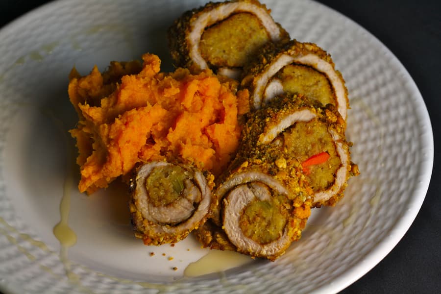 Mambo Pork Rolls with Sweet Potatoes 