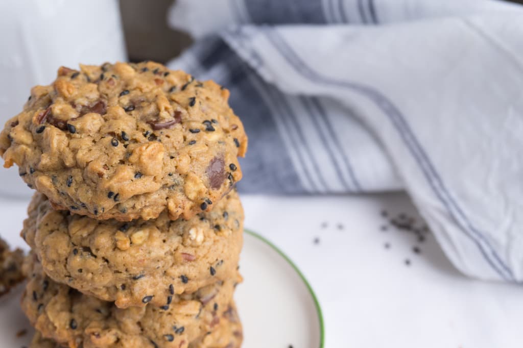 Oat & Sesame Chocolate Chip Cookies