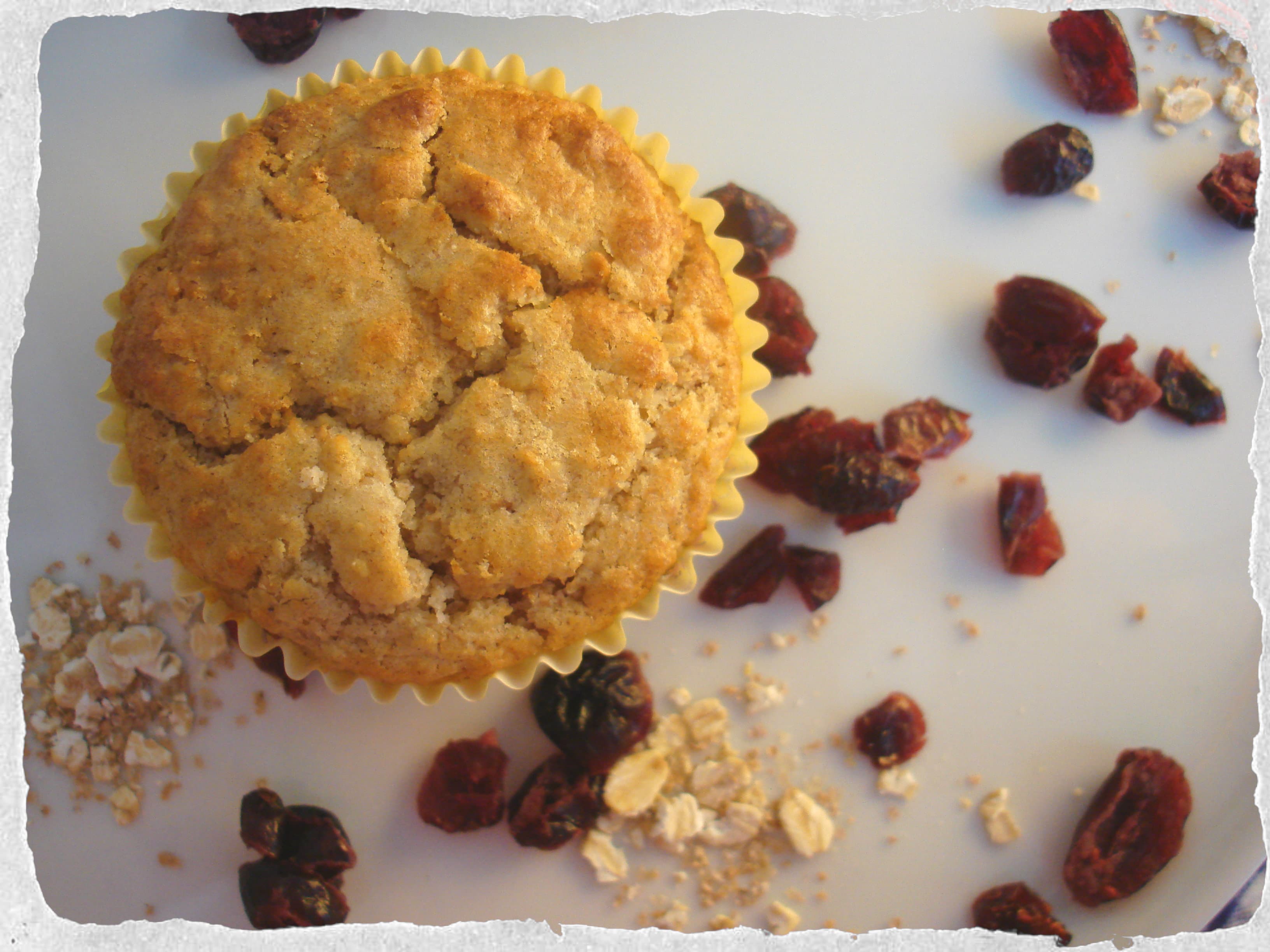 Oatmeal and cranberry muffins