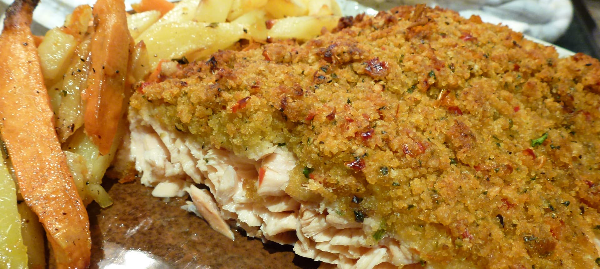 Crispy Panko and Herb Crusted Salmon