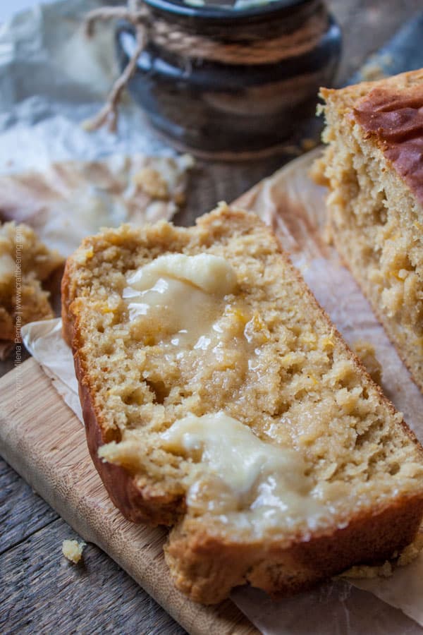 Peach Ale Breakfast Loaf with Honey Butter