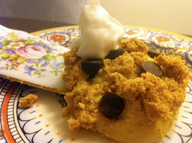 Upside Down Chocolate Chip Pumpkin Cheesecake