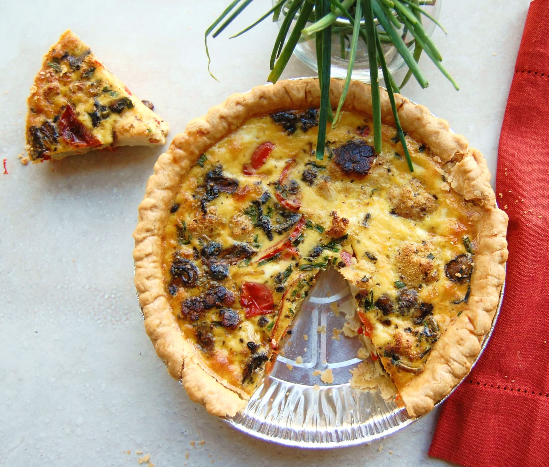 CAULIFLOWER AND MUSHROOM QUICHE