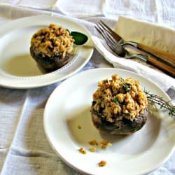 Quinoa and Asiago Stuffed Mushrooms