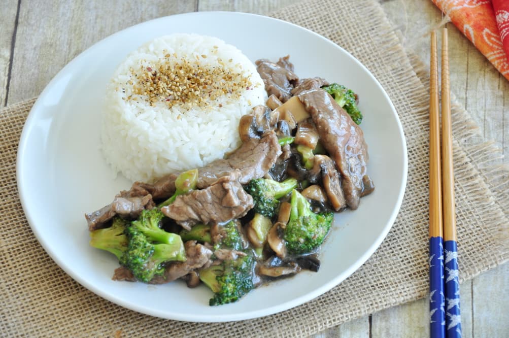 Red Wine Beef Broccoli with Mushroom