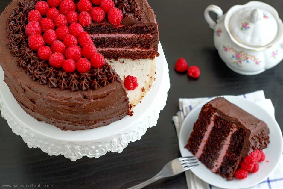 Ultimate Red Wine Chocolate Raspberry Cake