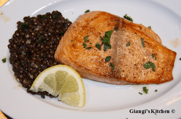 Sauteed Salmon with Lentils