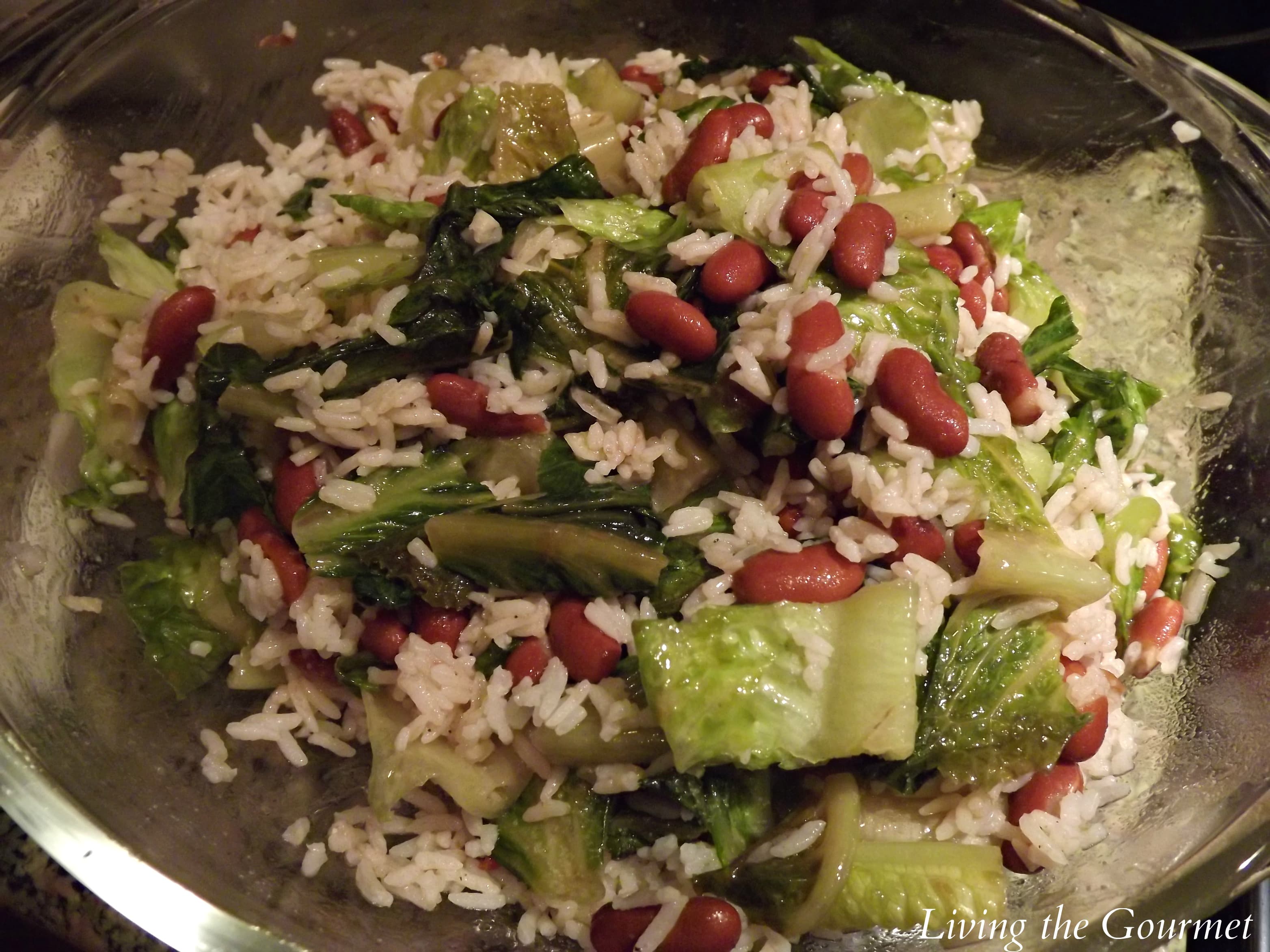 Sautéed Romaine with Beans and Rice