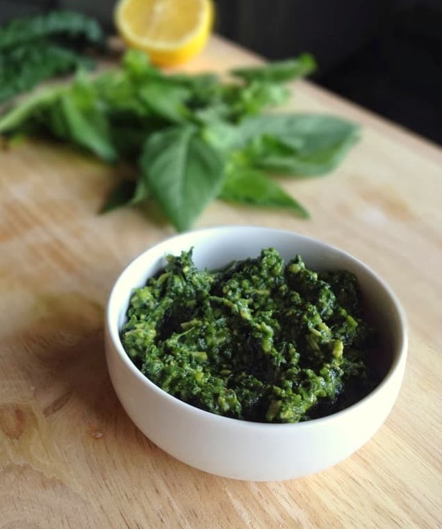 Skinny Kale Basil Pesto