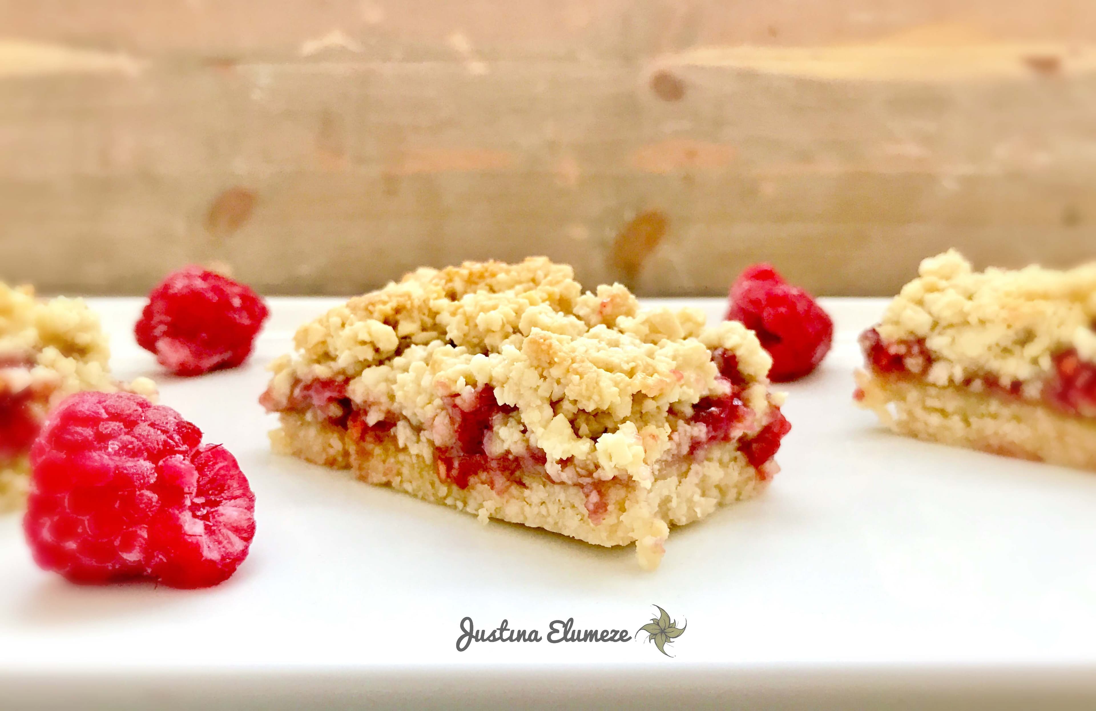 Raspberry Shortbread Bars - Paleo/Gluten-Free/Vegan