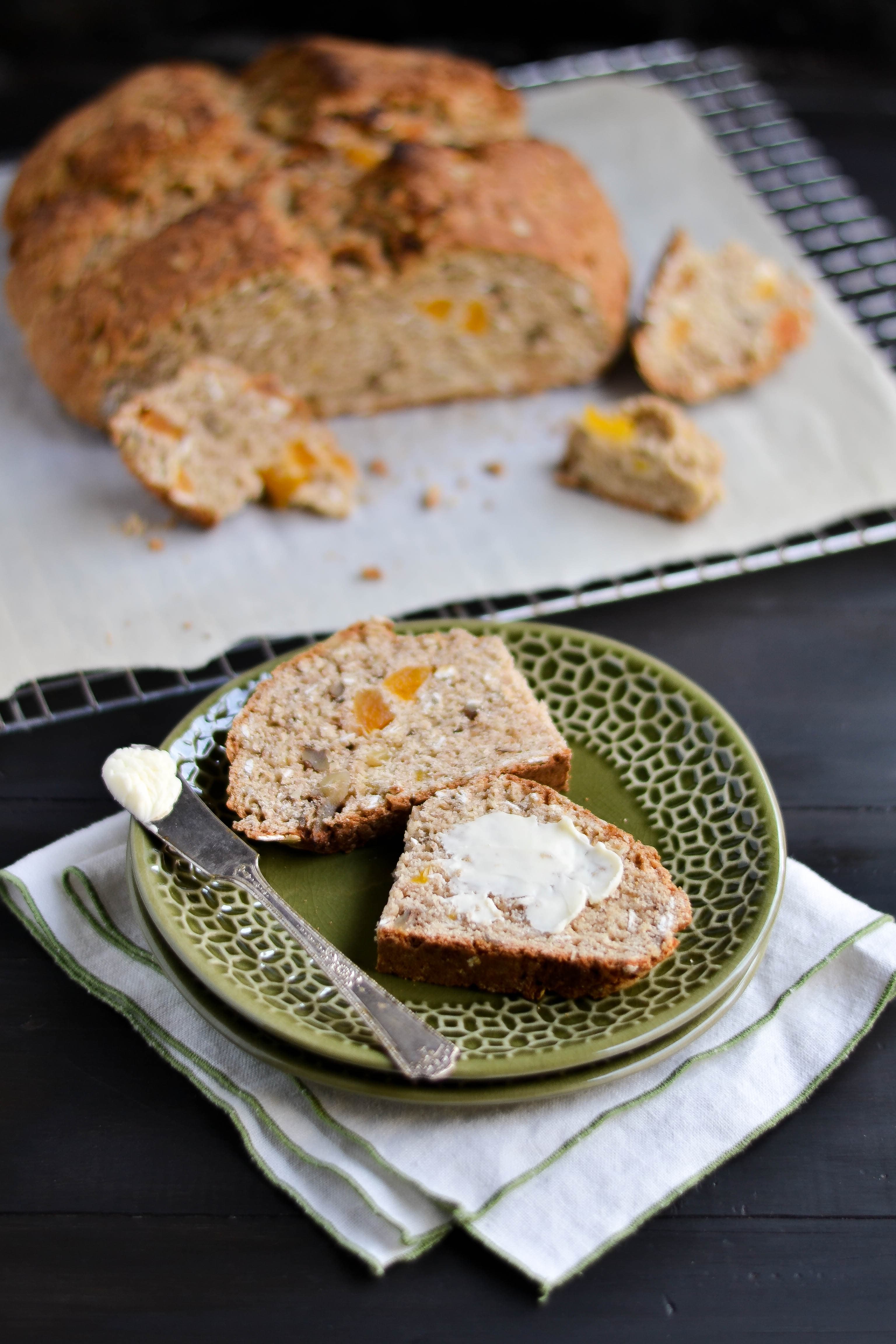 Oatmeal, Apricot, Walnut Soda Bread