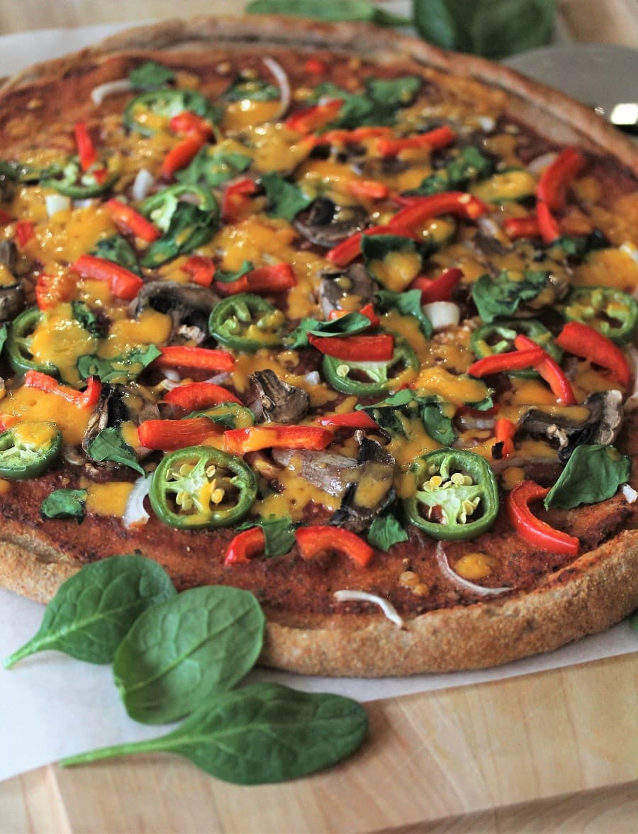 Spicy Veggie Pizza with Whole Wheat Crust