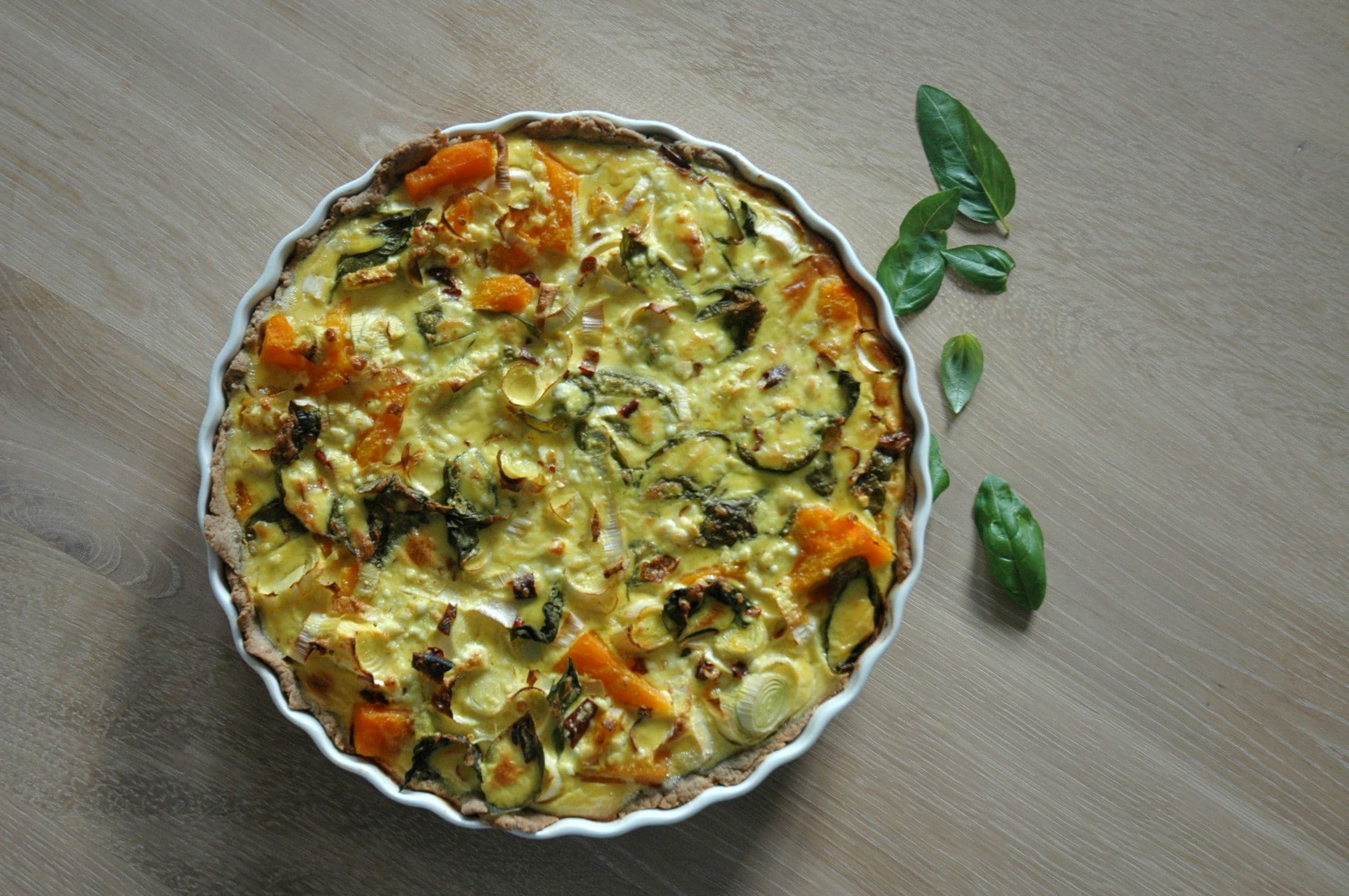 Spicy Pumpkin Quiche with Goat Cheese