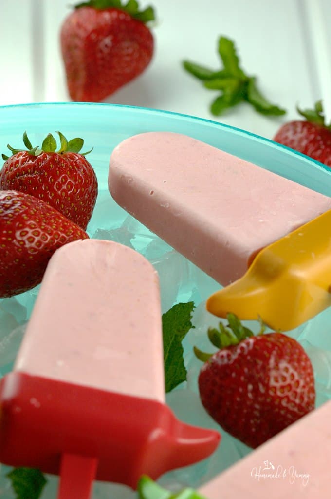 Strawberry Cheesecake Popsicles