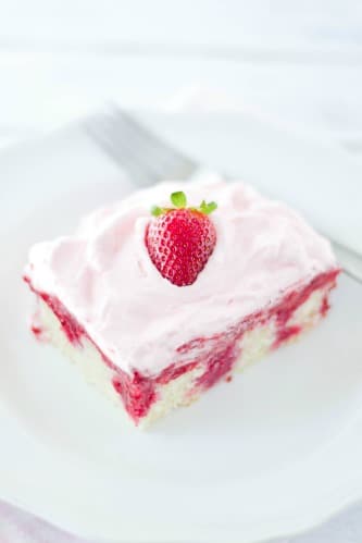 Real Strawberry Poke Cake