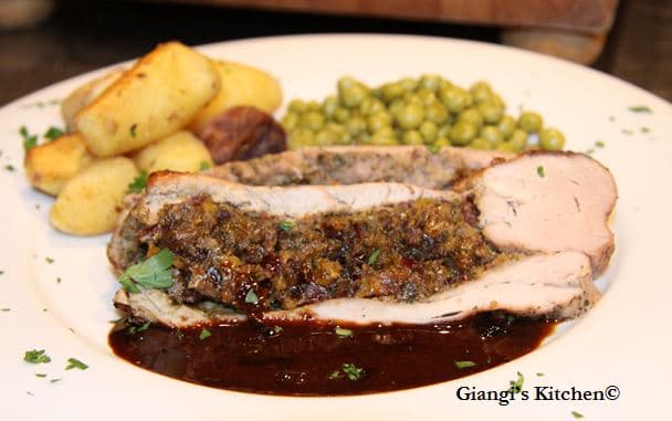 Stuffed Pork Tenderloin with Marsala-Port Sauce