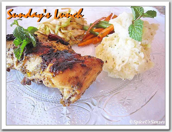 Grilled Chicken With Mash Potato And Stirfry Vegetables