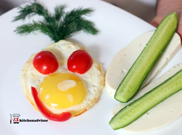 Sunny-Side up Egg with Cheese and Tomato