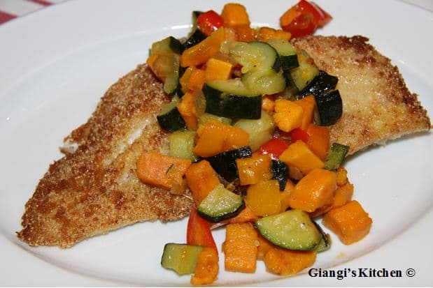 Sweet Potatoes Relish with Orange Roughy