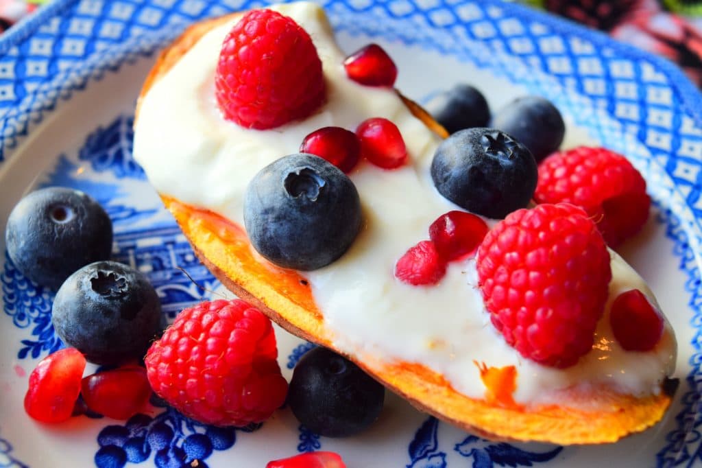 Sweet Potato Toast with Yoghurt & Berries