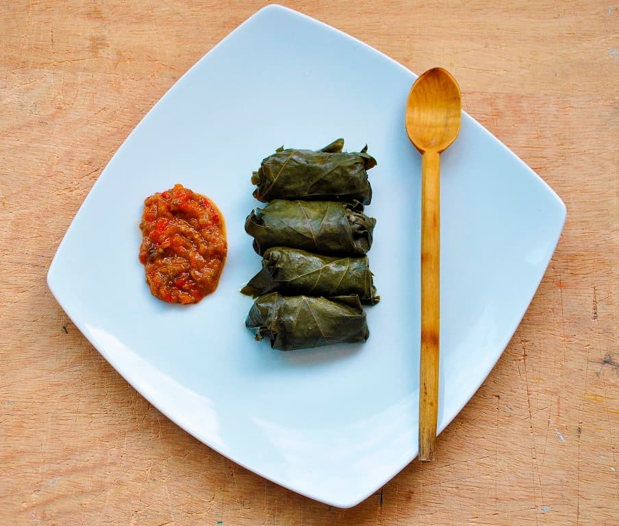 Vegetarian Mushroom and Brown Rice Dolmas