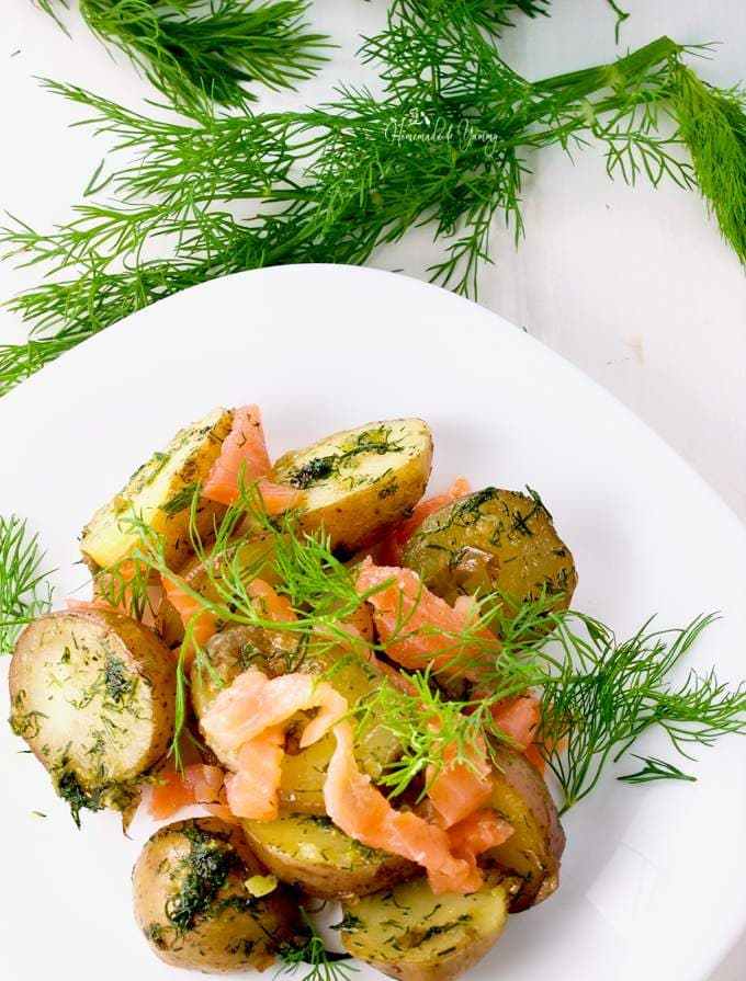 Warm Potato Salad with Dill & Smoked Salmon