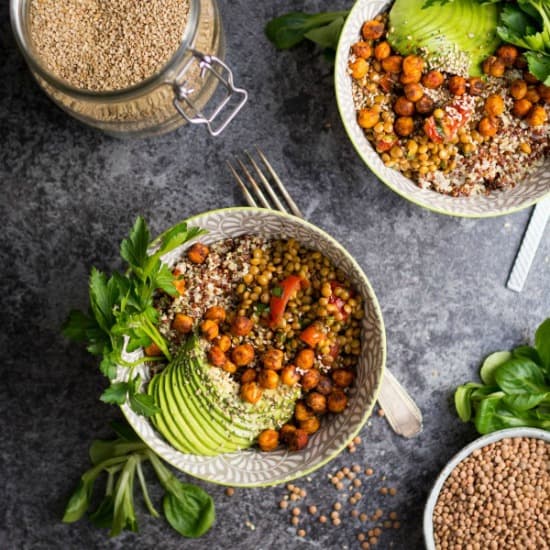 Warm Lentil & Tomato Salad