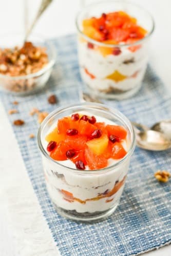 Winter Fruit, Yogurt & Farro Parfaits