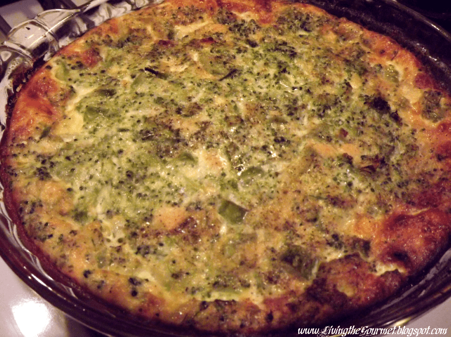 No Crust - Bacon, Cheese and Broccoli Quiche 