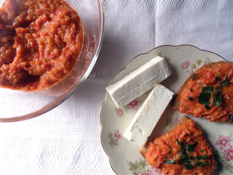Ajvar, vegan bread spread or dip