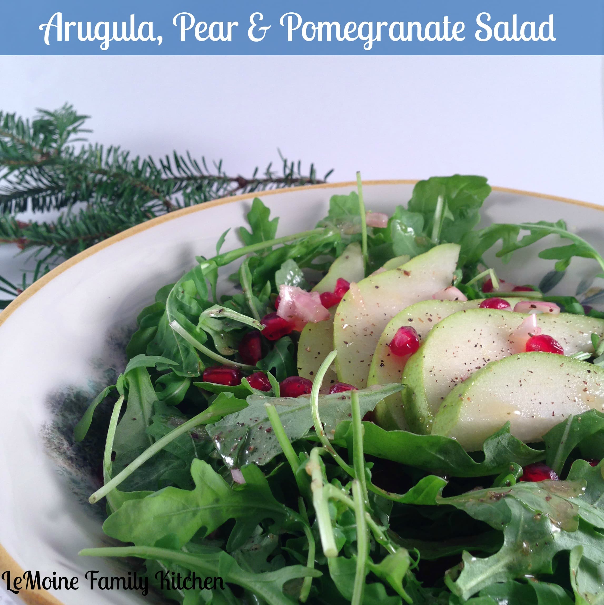 Arugula, Pear & Pomegranate Salad