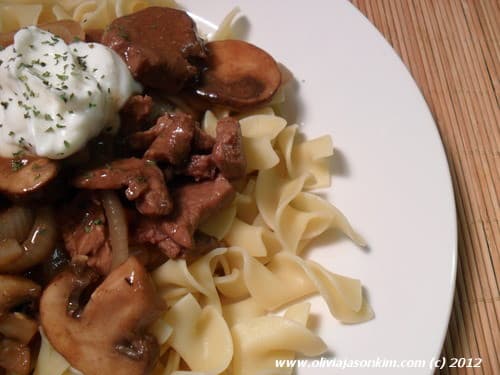 Beef Stroganoff w Bella Mushrooms 