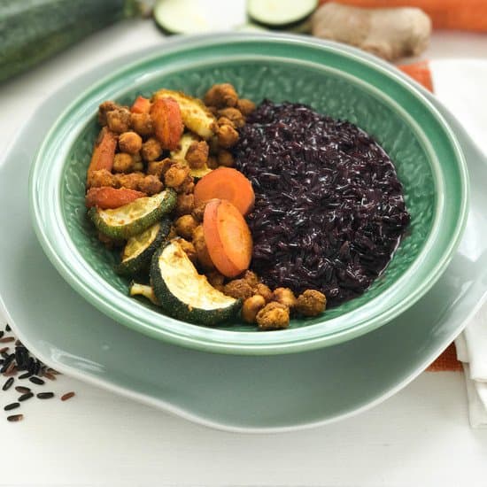 Black Rice with Coconut Milk and Spicy Chickpeas